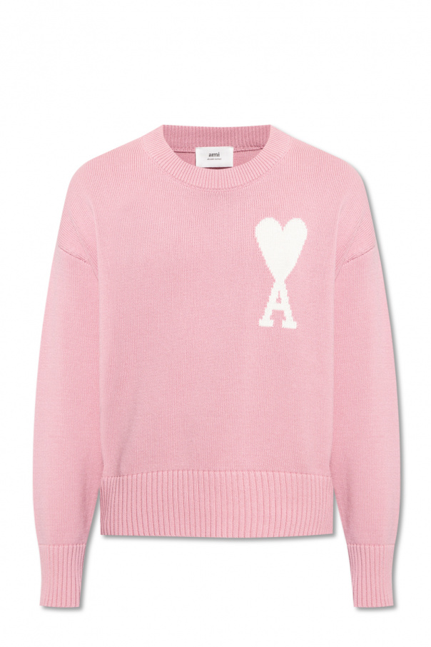 【送料&関税込】Ami Alexandre Mattiussi Light Pink Wool Over SchaferandweinerShops Tonga - Pink Sweater with logo Ami